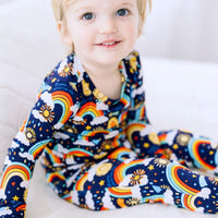 The Second-Skin 2-Piece Long Sleeve Pajama | Here Comes the Sunshine (Blue)