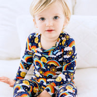 The Second-Skin 2-Piece Long Sleeve Pajama | Here Comes the Sunshine (Blue)