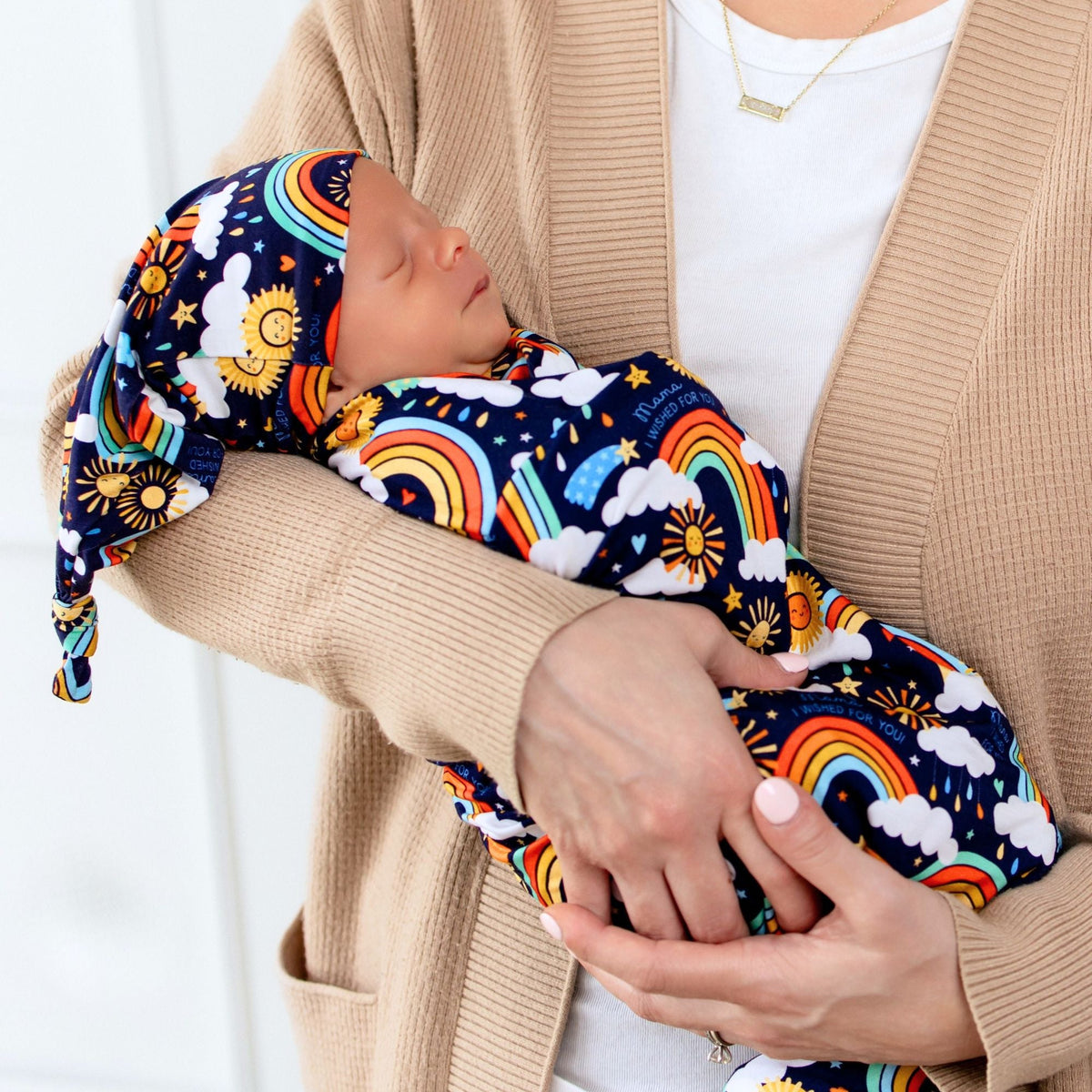 The Forever Swaddle Blanket | Here Comes the Sunshine (Blue)