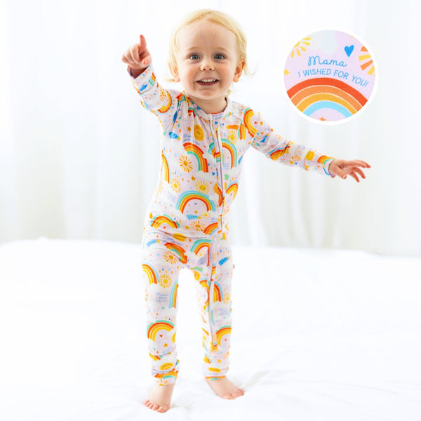 The Second-Skin Convertible Romper for Toddlers | Here Comes the Sunshine in pink, showcasing its versatile design as a convertible romper for toddlers.