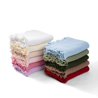 Ruffled Edge Knit Baby Toddler Blanket in Timeless Wentworth White