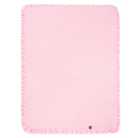 Ruffled Edge Knit Baby Blanket in Pink
