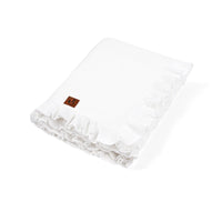 Ruffled Edge Knit Baby Toddler Blanket in Timeless Wentworth White