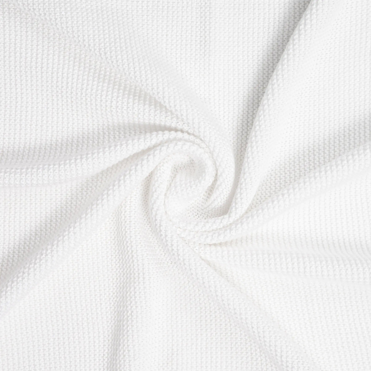 Ruffled Edge Knit Baby Toddler Blanket in Timeless Wentworth White