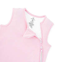 Close up of open collar flap and dual zipper mechanism showing inner tag with Rayon from Bamboo label