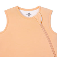 Ribbed collar neckline detail showing smooth bamboo viscose texture and printed size XS label
