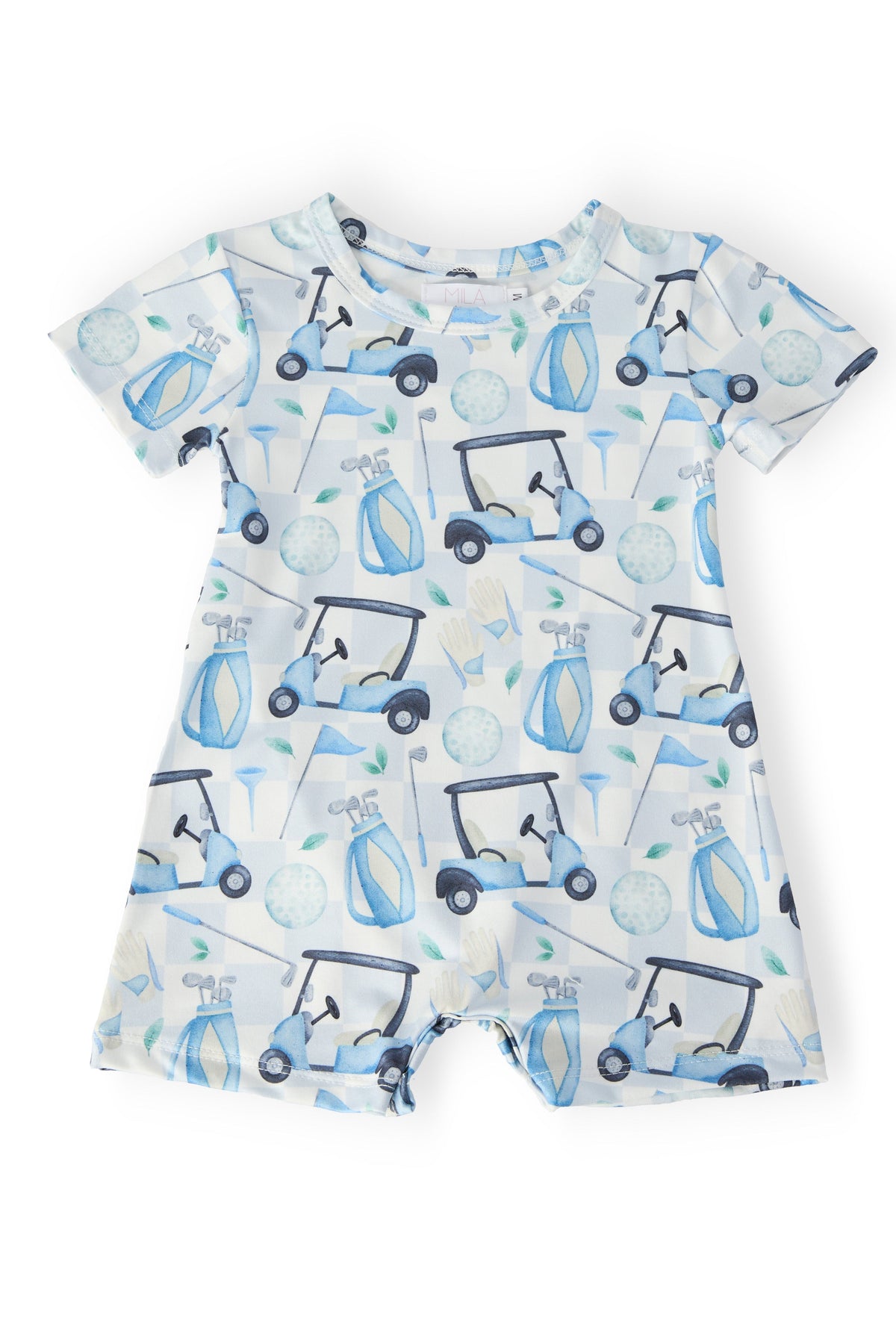 Tee Time Short Sleeve Shorty One Piece Romper for Babies - The Palm Beach Baby Mila & Rose ®