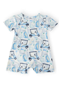 Tee Time Short Sleeve Shorty One Piece Romper for Babies - The Palm Beach Baby Mila & Rose ®