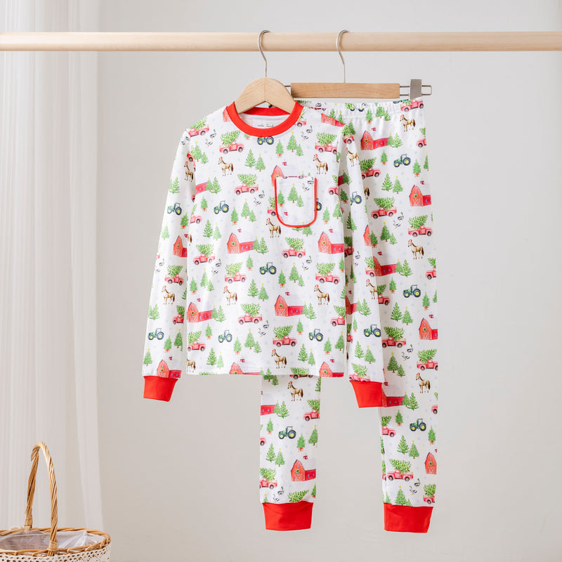 Christmas Tree Farm Organic Cotton Kids Pajamas - The Palm Beach Baby