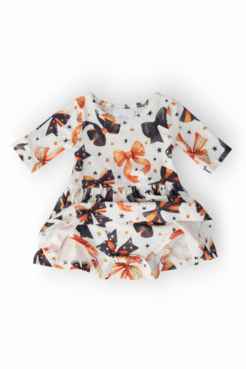 Trick or Twirl 3/4 Sleeve Twirl Bodysuit - The Palm Beach Baby Mila & Rose ®
