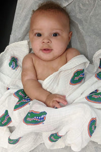 University of Florida Gators Muslin Swaddle Blanket – Soft Breathable Baby Blanket – Officially Licensed UF - The Palm Beach Baby