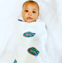 University of Florida Gators Muslin Swaddle Blanket – Soft Breathable Baby Blanket – Officially Licensed UF - The Palm Beach Baby