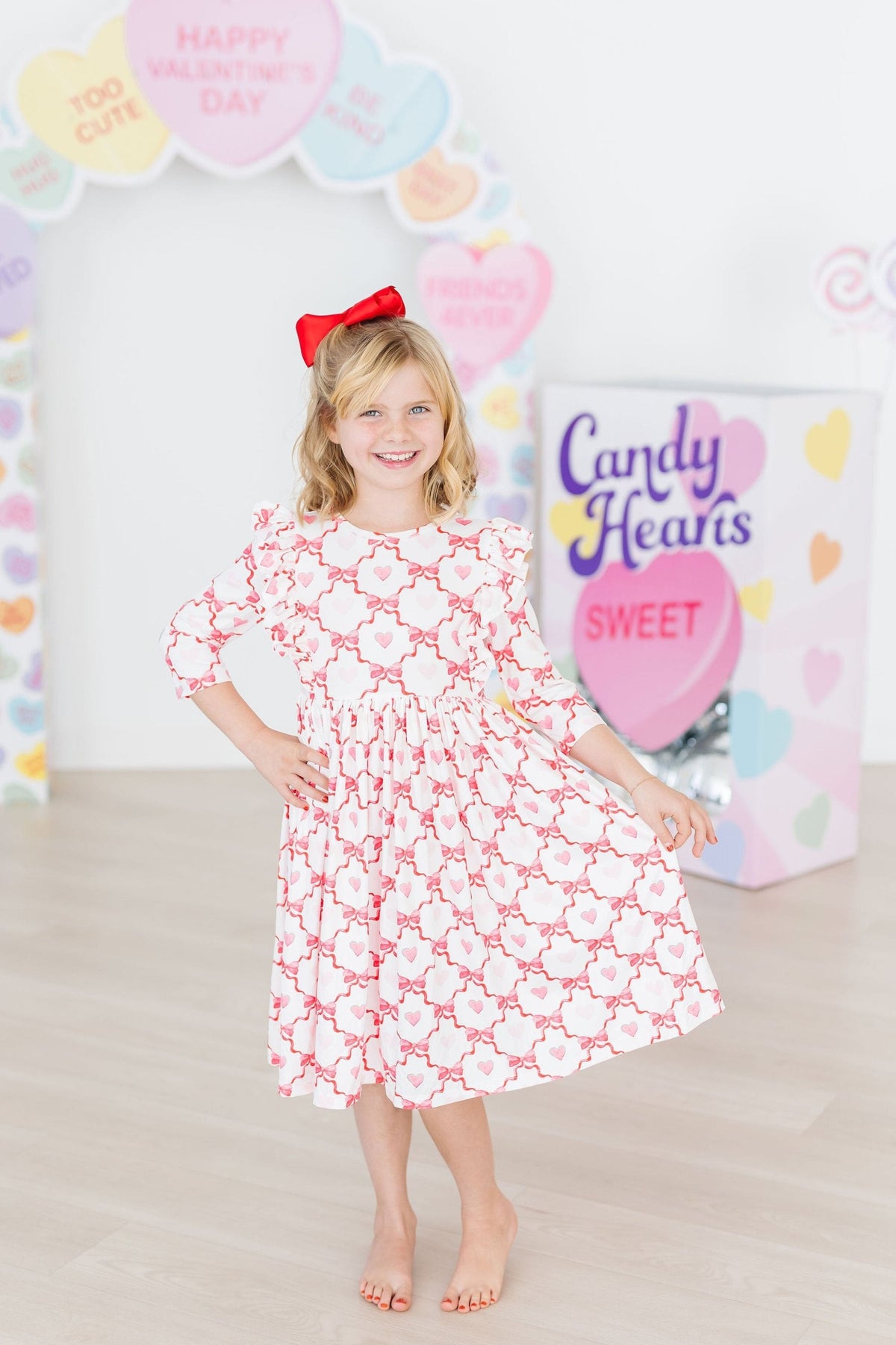 Lovebug 3/4 Sleeve Ruffle Twirl Dress for Girls - The Palm Beach Baby Mila & Rose ®