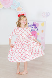 Lovebug 3/4 Sleeve Ruffle Twirl Dress for Girls - The Palm Beach Baby Mila & Rose ®