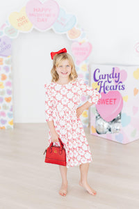 Lovebug 3/4 Sleeve Ruffle Twirl Dress for Girls - The Palm Beach Baby Mila & Rose ®