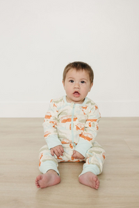 GOTS Certified Organic Cotton Zippy - Vintage Busses - The Palm Beach Baby