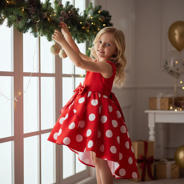 Giselle-Marie Polka Dot Childrens Party Dress - 5 Chic Colors
