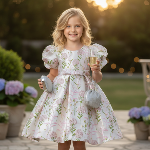 Danella Brocade Special Occasion Dress in 2 Elegant Colors