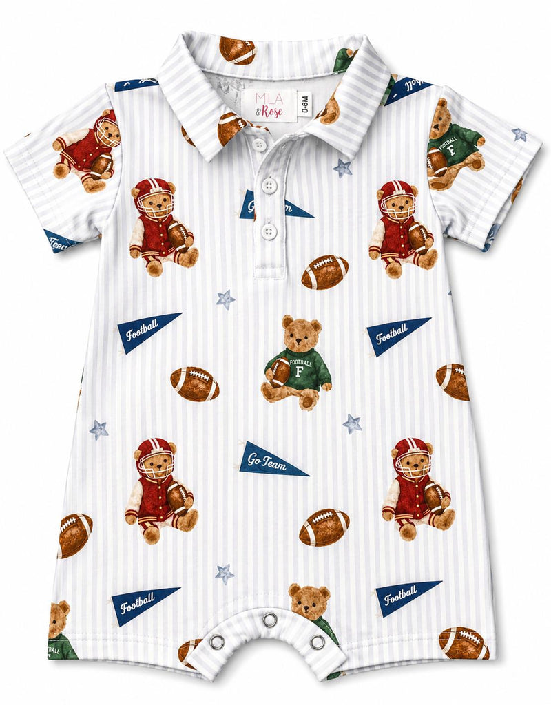Varsity Bears Polo Shorty One-Piece - The Palm Beach Baby Mila & Rose ®