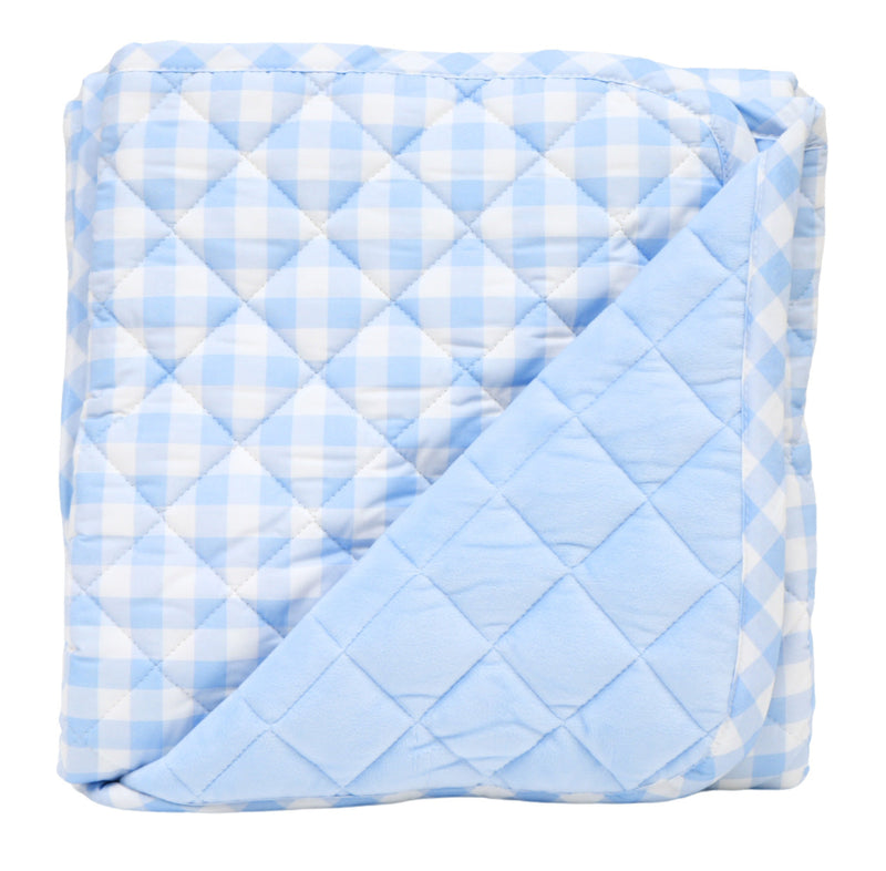 Goosewaddle® Super Soft Play Mats featuring a reversible design with light blue checkered fabric, great for versatile play settings.