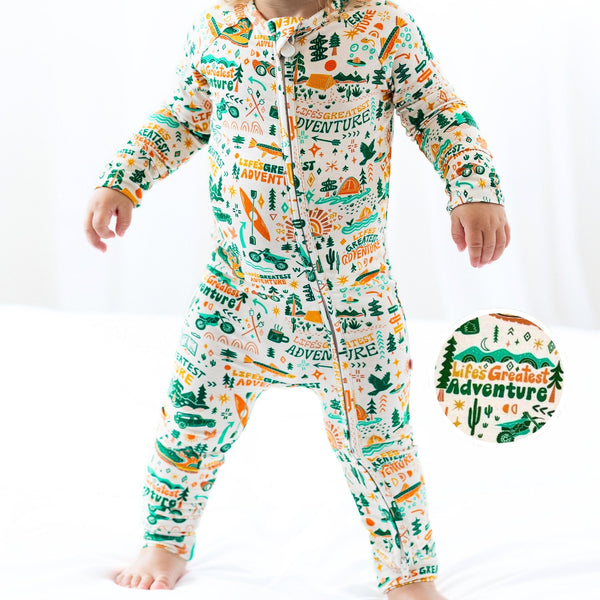 The Second-Skin Toddler Convertible Romper from Raising Mama, showcasing its soft bamboo fabric and stylish design for active toddlers.