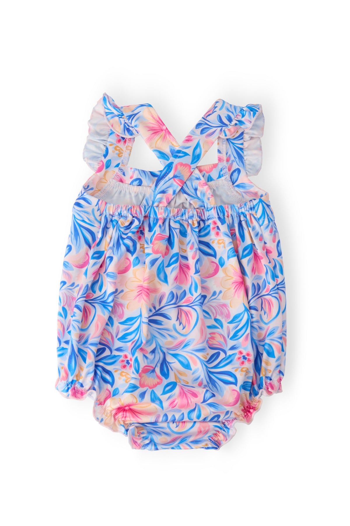 Watercolor Floral Ruffle Cross Back Romper - The Palm Beach Baby Mila & Rose ®