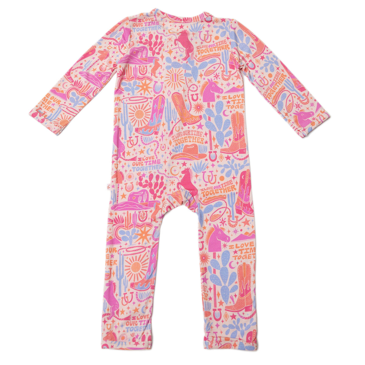 The Second-Skin Footless Romper | Saddle Up Western Themed, showcasing its cozy design and features, great for parents seeking a stylish bamboo baby romper.