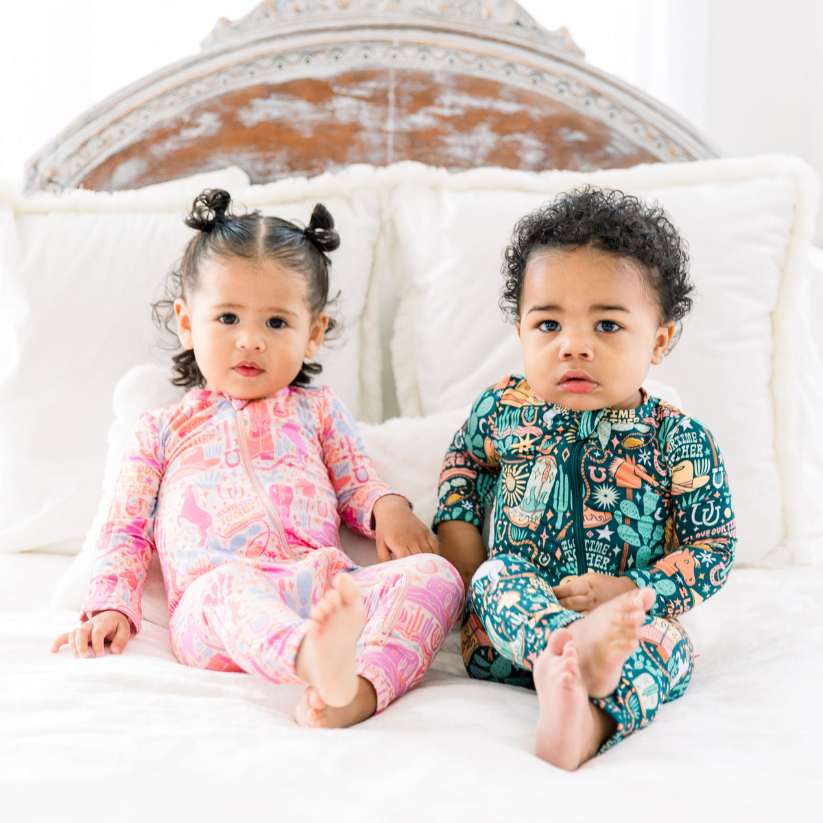 The Second-Skin Footless Romper | Saddle Up Western Themed displayed with an emphasis on its snug fit and durable fabric, perfect attributes of a bamboo baby romper.