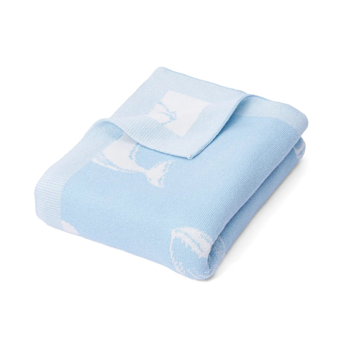 Whale Jacquard Knit Baby Blanket