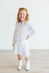 White Velvet Sequin Jacket for Girls - The Palm Beach Baby Mila & Rose ®