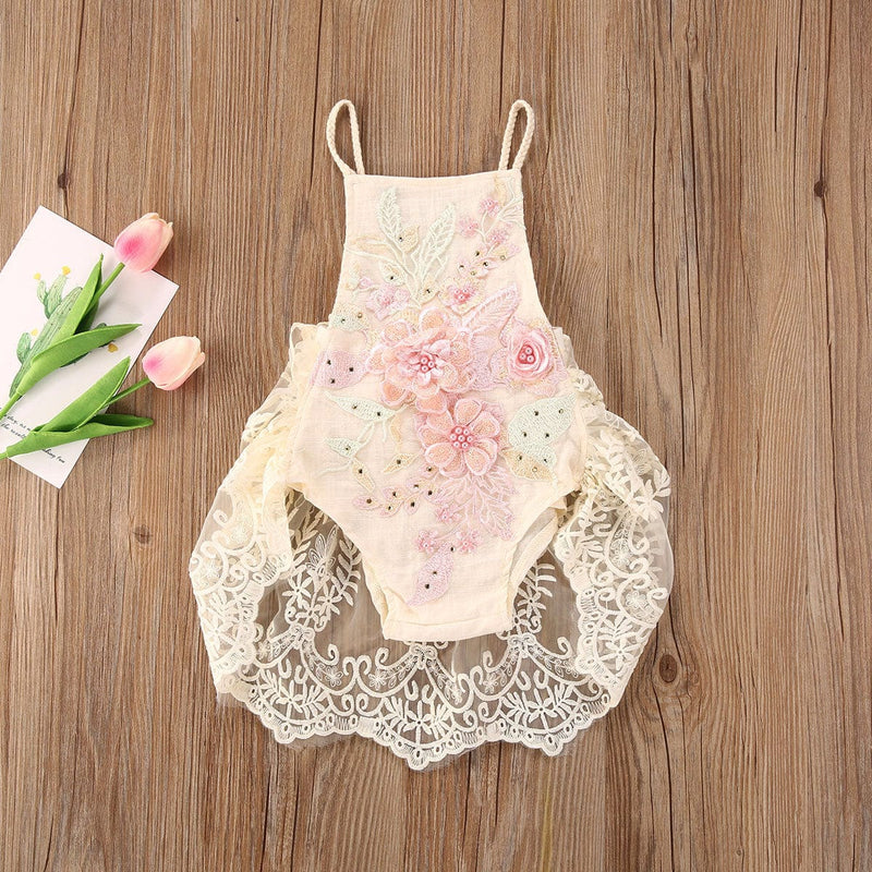 Baby & Kids Apparel B / 3M "Elise-Marie" Lovely Lace Romper (2 Designs) -The Palm Beach Baby