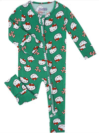 PoshTOT Sanrio Kitty Green Bamboo Baby Convertible Zippy Romper - The Palm Beach Baby