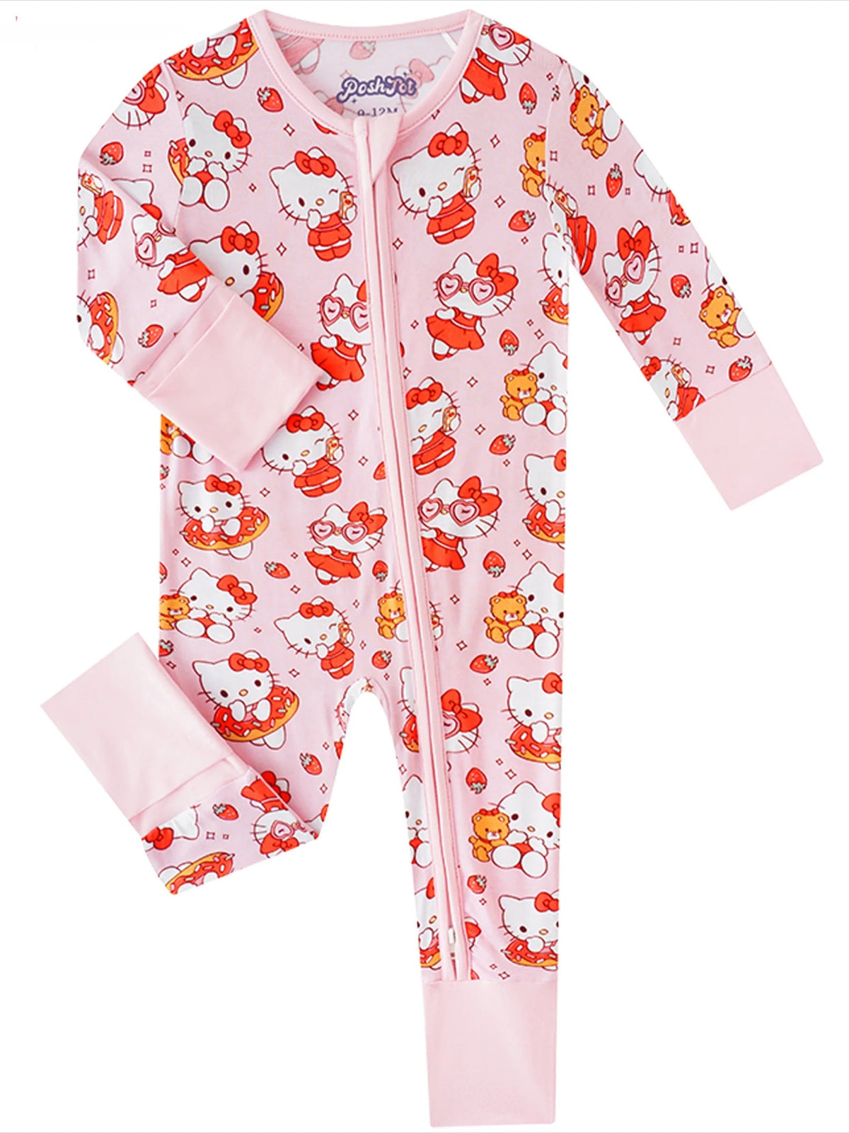 PoshTOT Sanrio Kitty Bamboo Baby Convertible Zippy Romper