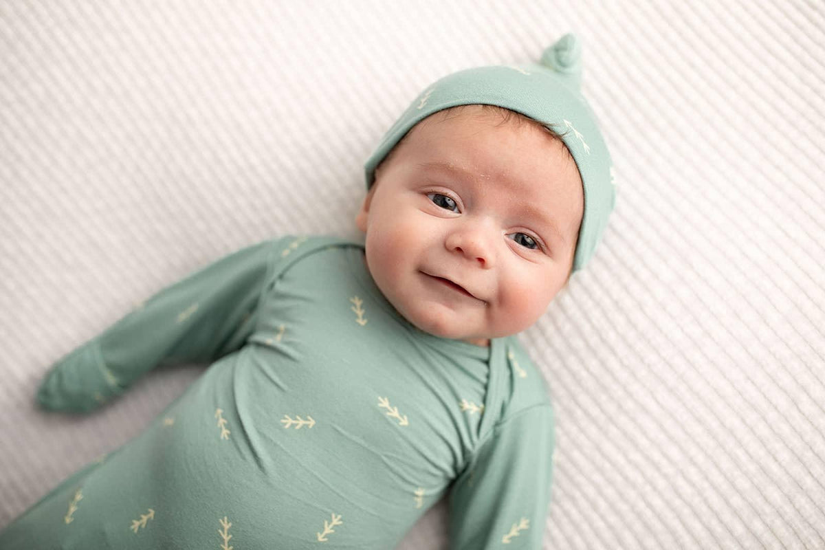 Three Little Tots Arrow Knotted Newborn Gown - Soft & Cozy - The Palm Beach Baby