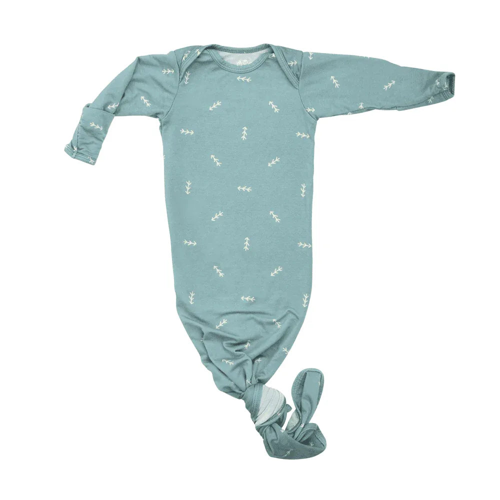 Three Little Tots Arrow Knotted Newborn Gown - Soft & Cozy - The Palm Beach Baby