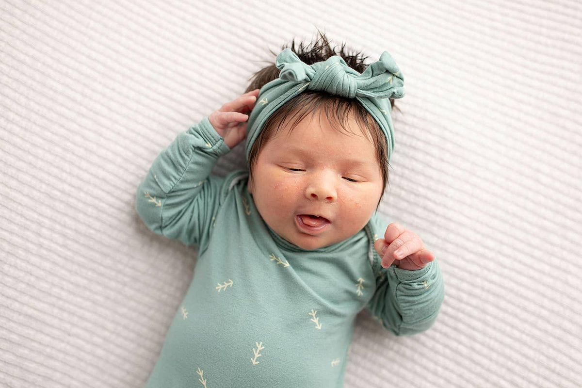 Three Little Tots Arrow Knotted Newborn Gown - Soft & Cozy - The Palm Beach Baby