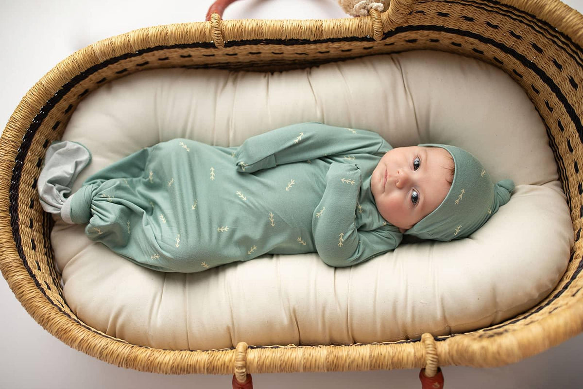 Three Little Tots Arrow Knotted Newborn Gown - Soft & Cozy - The Palm Beach Baby