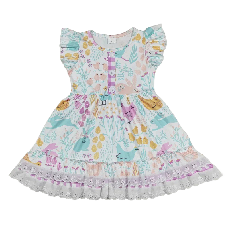 "Spring Fling" Fun Spring-Themed Girl's Dresses - 3 Styles
