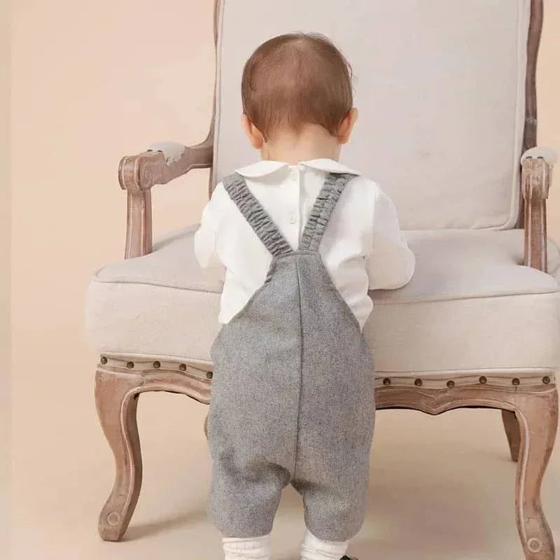 Baby Boy Soldier Romper Set with Embroidered Collar - The Palm Beach Baby