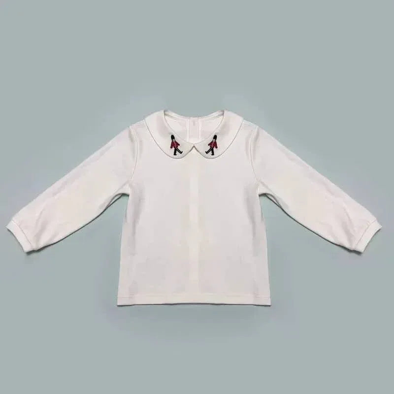 Baby Boy Soldier Romper Set with Embroidered Collar - The Palm Beach Baby