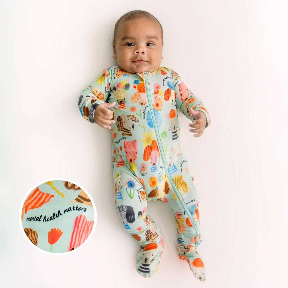 Raising Mama Dog Print Footie Pajamas for Babies - Soft & Cozy - The Palm Beach Baby