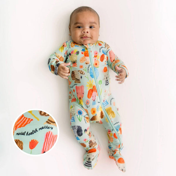 Raising Mama Dog Print Footie Pajamas for Babies - Soft & Cozy - The Palm Beach Baby