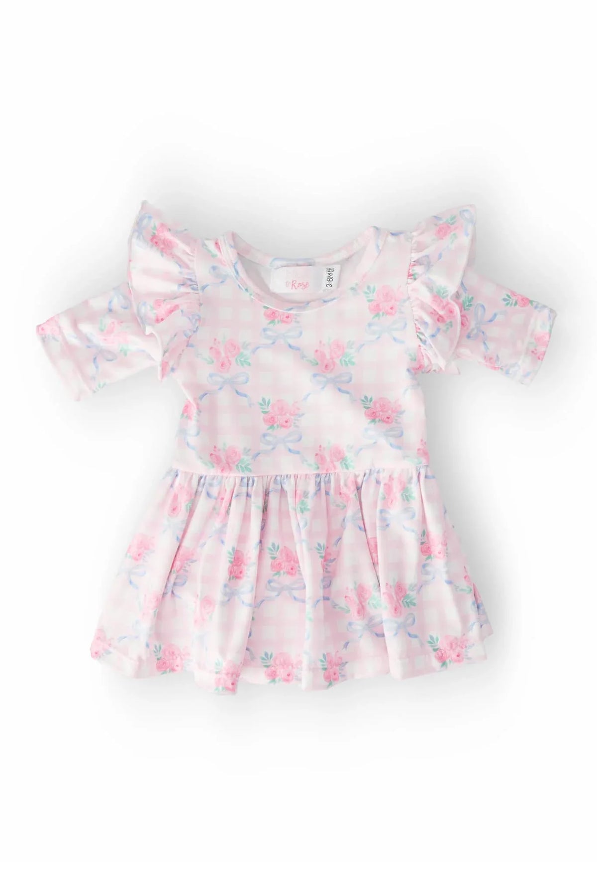 Ribbons and Roses Baby Flutter Sleeve Twirl Bodysuit - The Palm Beach Baby