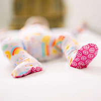 Raising Mama Baby Footie Pajamas Pink Rainbow Design - The Palm Beach Baby