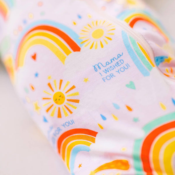 Raising Mama Baby Footie Pajamas Pink Rainbow Design - The Palm Beach Baby
