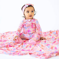 Raising Mama Baby Footie Pajamas Western Print Pink - The Palm Beach Baby