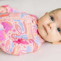 Raising Mama Baby Footie Pajamas Western Print Pink - The Palm Beach Baby