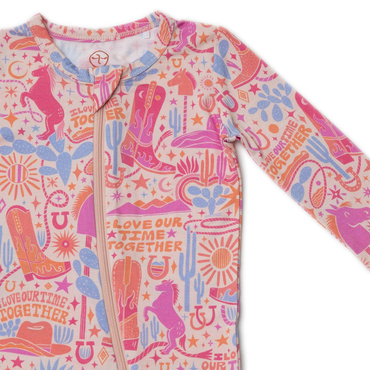 Raising Mama Baby Footie Pajamas Western Print Pink - The Palm Beach Baby