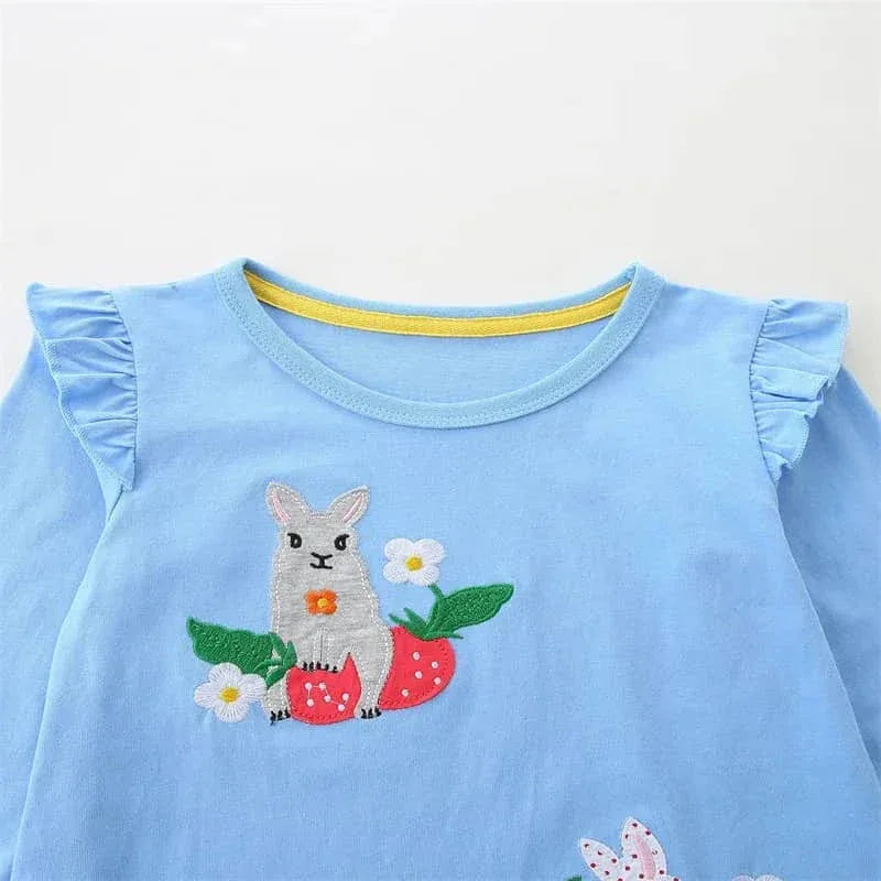 Baby Girl Animal Print Dress with Cute Bunny Design - The Palm Beach Baby