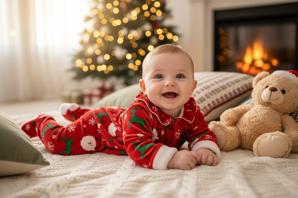 baby in christmas romper